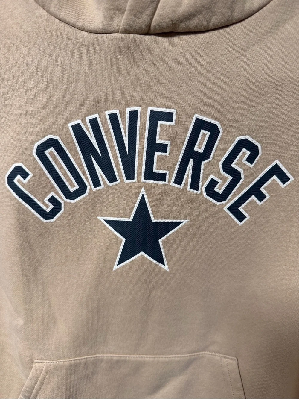 Converse kid’s Beige Crewneck Hoodie with Dark Gray Logo